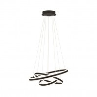 Eglo-Tonarella H/L 177W Dimmable Led 3 Ring Pendant - Black